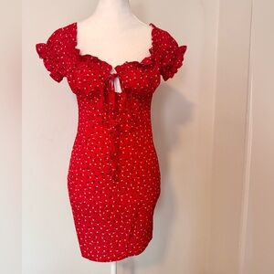 White Fox Boutique Red Floral Mini Dress